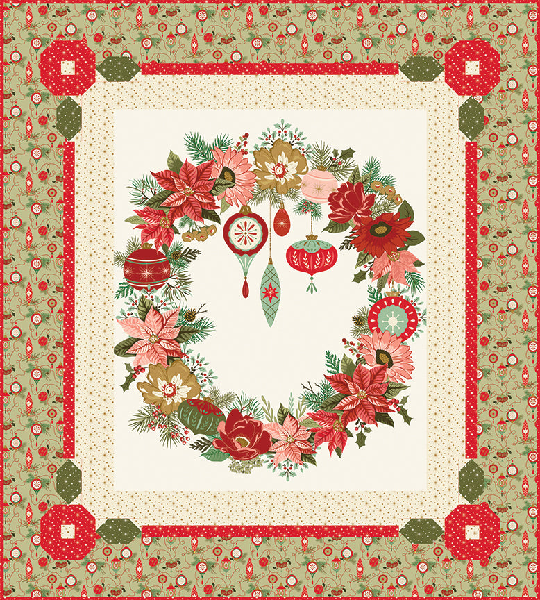 Glisten Wreath Panel Quilt Kit | Sandy Gervais for Riley Blake Designs – 58.5" x 65"