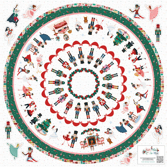 Nutcracker Tradition Tree Skirt Panel – 54" Nutcracker Christmas Panel (Preorder)