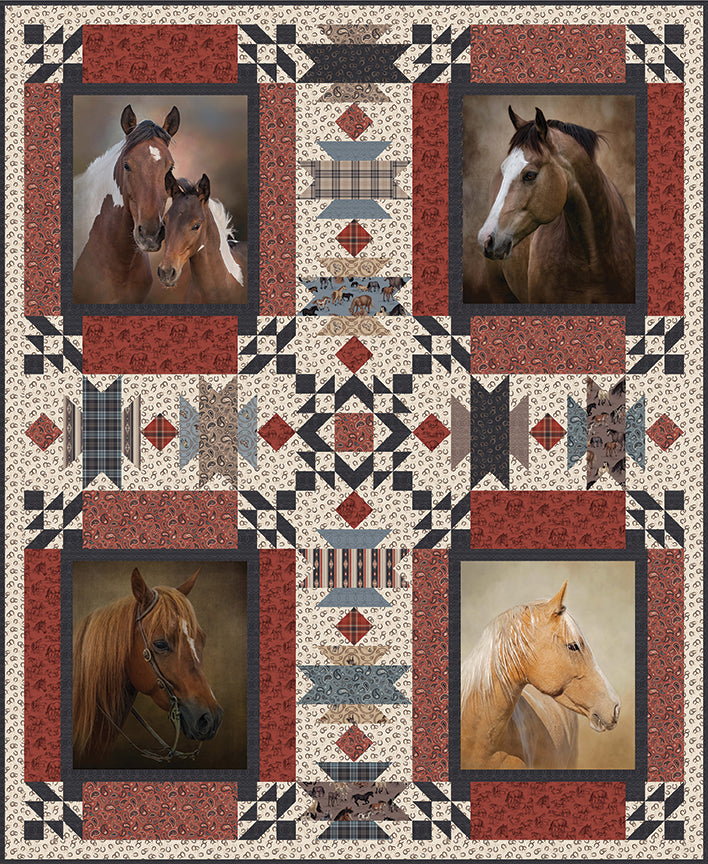 Happy Trails Panel Quilt Kit – Horseshoe Creek – Riley Blake