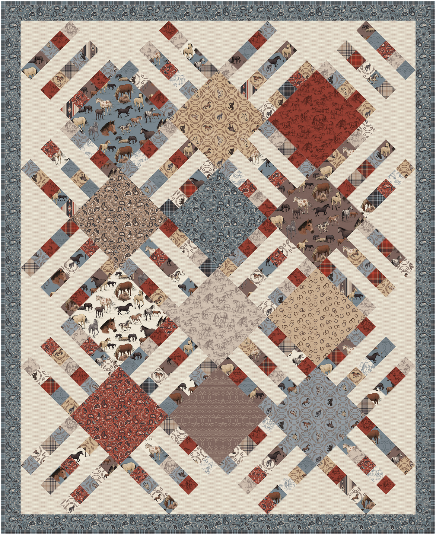 Home Awaits Large Lap Quilt Kit (58" x 71") featuring Horseshoe Creek by RBD Designers - 50% Deposit December 2026 Preorder