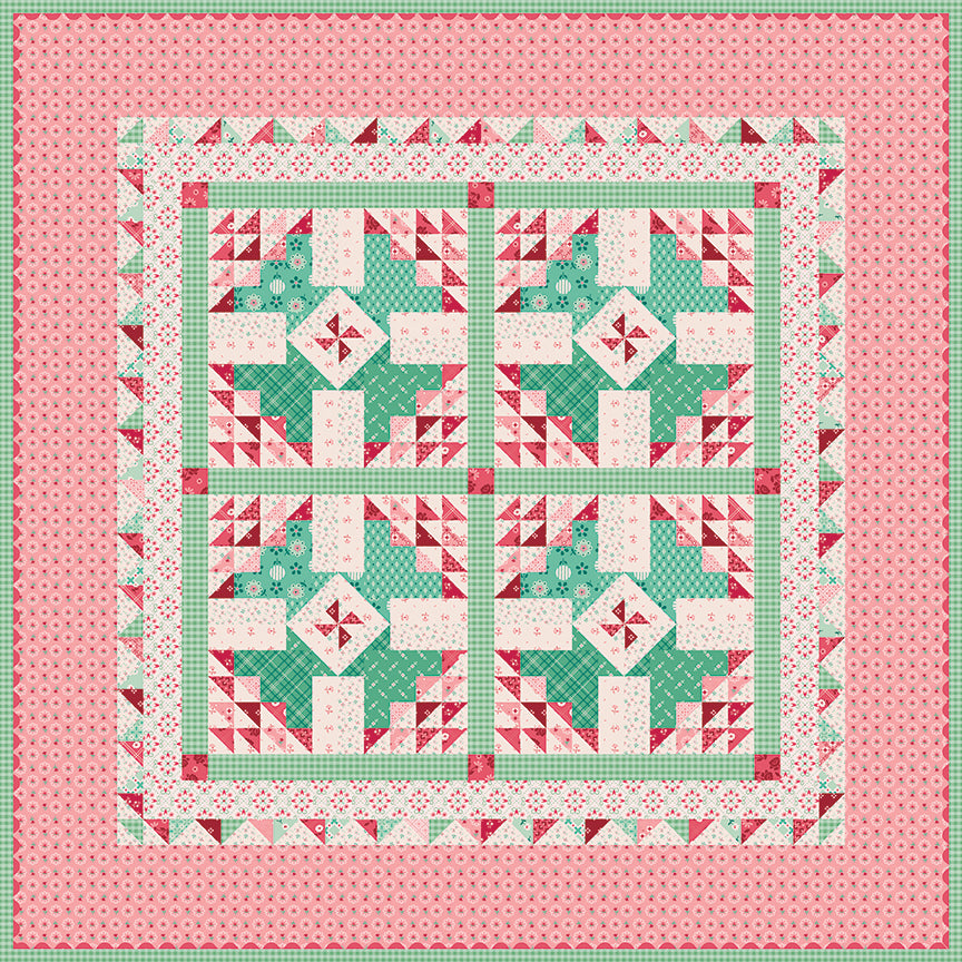 Preorder – Berry Baskets Table Topper Kit (36” x 36”) by Lori Holt – Berry & Sage Collection