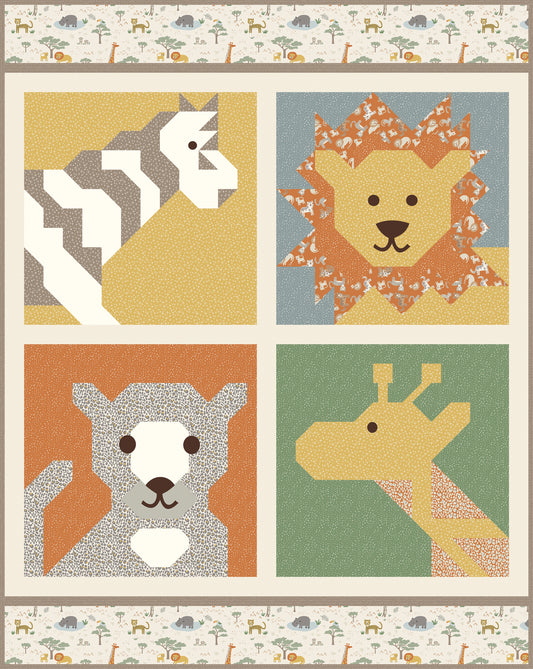 PREORDER Leo & Savannah Quilt Backing Set – Safari Fabric by Deena Rutter