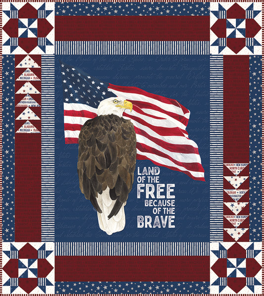 Valor Is Never Forgotten Land of the Free Panel Quilt Kit Reservation β 50% Deposit Preorder β January 2027 Arrival