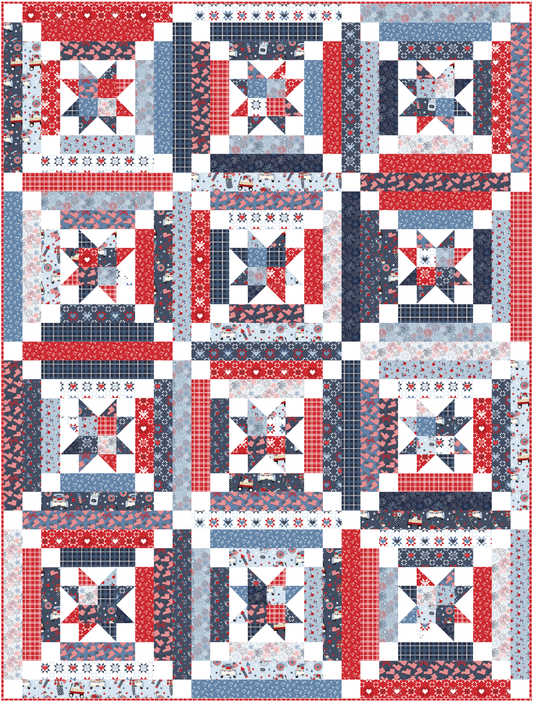 Limelight Throw Quilt Kit 56" x 74" β Hooray for the USA by Dani Mogstad for Riley Blake Designs - 50% Deposit Preorder β February 2027
