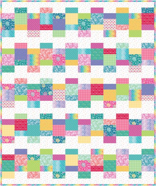 Looking Glass Quilt Kit | Chasing Rainbows by Leslie Ryan | Throw 54½" x 65" | 5" Stacker Friendly | 50% Deposit Preorder | July 2026
