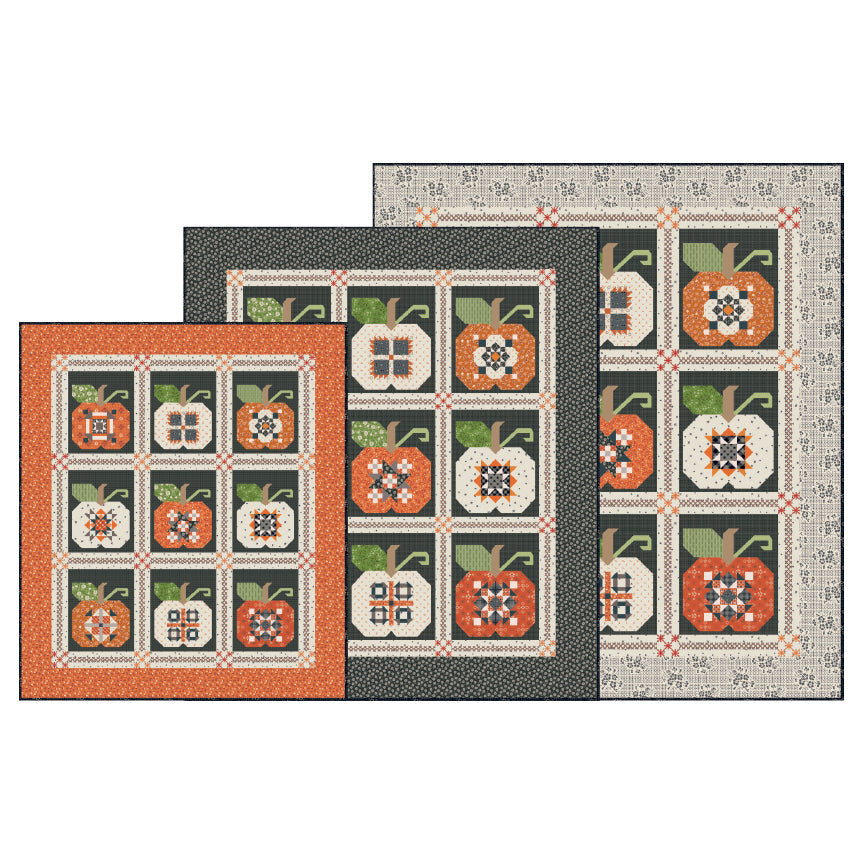 Autumn Pumpkin Seeds Machine Embroidery Quilt Pattern (USB Only) by Lori Holt – 50% Deposit April 2027