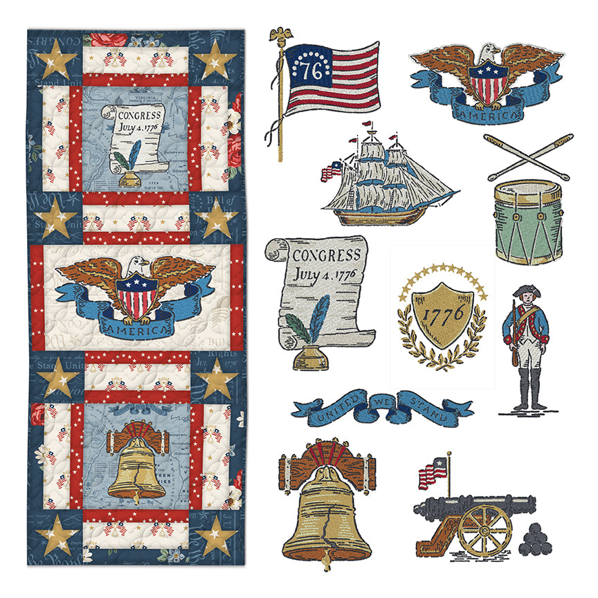 America's 250th Machine Embroidery USB – 50% Deposit – June 2026 Preorder – Patriotic Designs