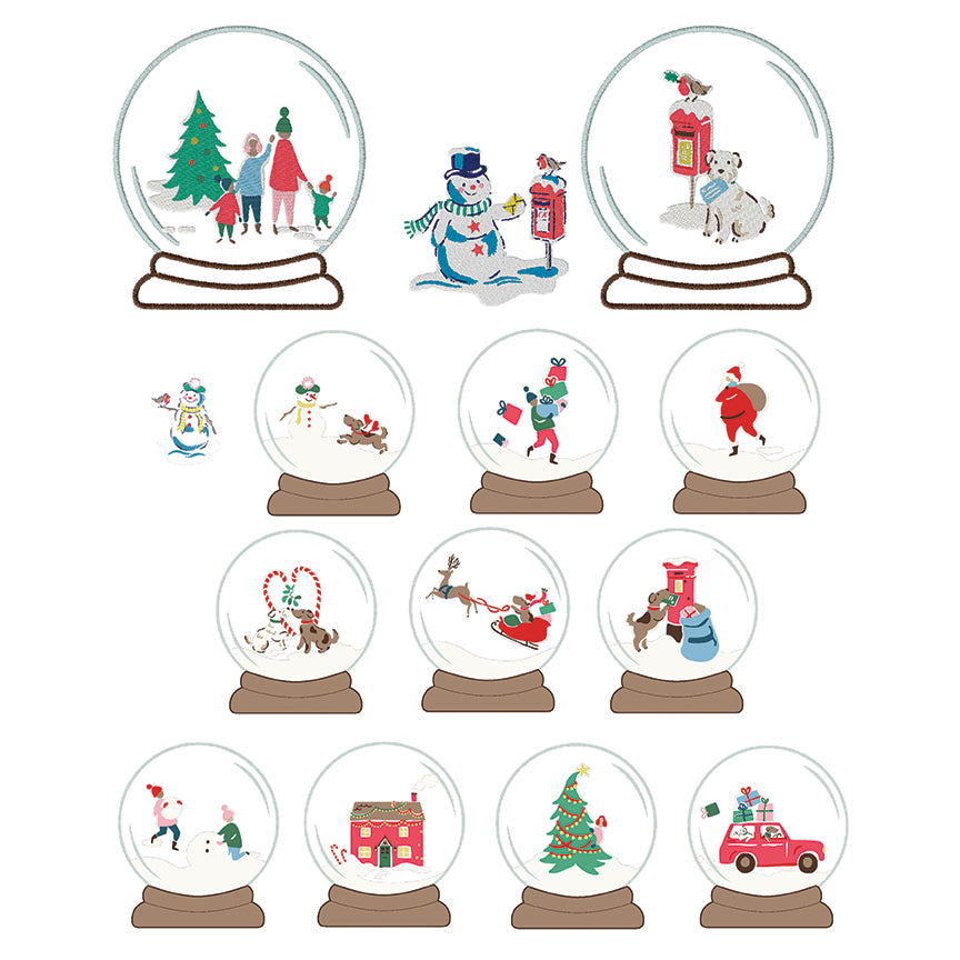 Make Merry Snow Globe Appliqué Assets by Cath Kidston® | Machine Embroidery USB | October 2026 Preorder | 50% Deposit