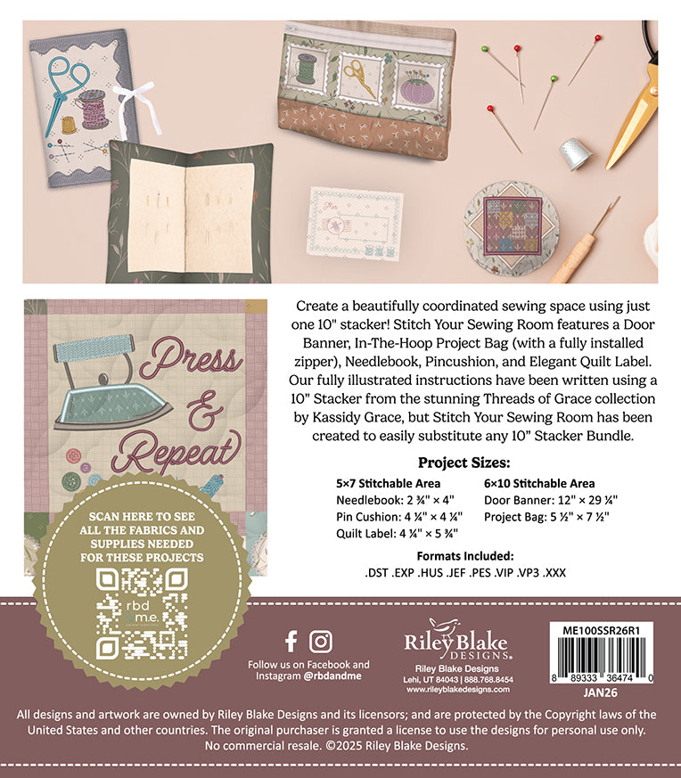 Stitch My Sewing Room Machine Embroidery USB + Threads of Grace 10" Stacker Bundle – RBD&ME – January 2026
