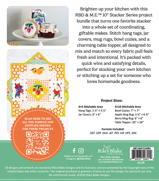 Stitch Your Jam Machine Embroidery USB | RBD & M.E.™ 10" Stacker Series | Baked with Love | 50% Deposit Preorder | July 2026