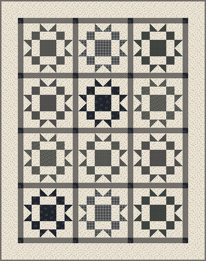 Home Again Quilt Kit – Pumpkin & Licorice | 50% Deposit Preorder | March 2027 | Lori Holt | 74 1/2" x 94 1/2"