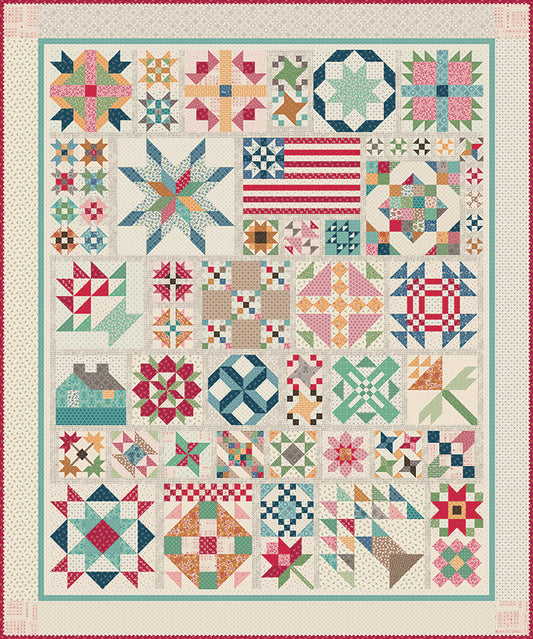 Lori Holt Vintage Block Along Quilt Kit β Premium Quilt Kit β 90 1/2" x 108 1/2" β December 2026 Preorder β 50% Deposit