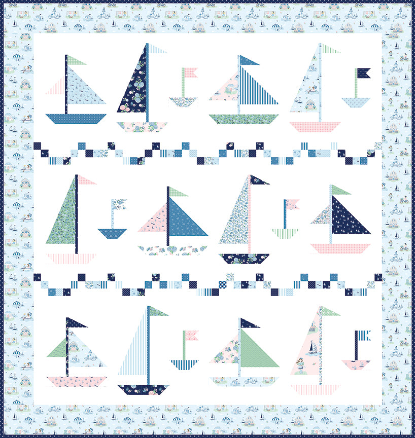 Coastal Dreams by Tasha Noel - Sweet Sailing Quilt Kit – 50% Deposit March 2027 Preorder