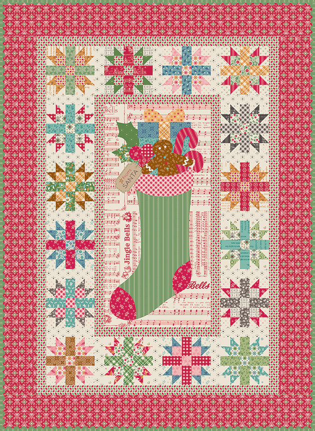 From Santa Quilt Kit – Home Town Holiday 2 by Lori Holt | 32½" x 44½" | Pattern + Sew Simple Shapes Included | 50% Deposit Preorder | July 2027