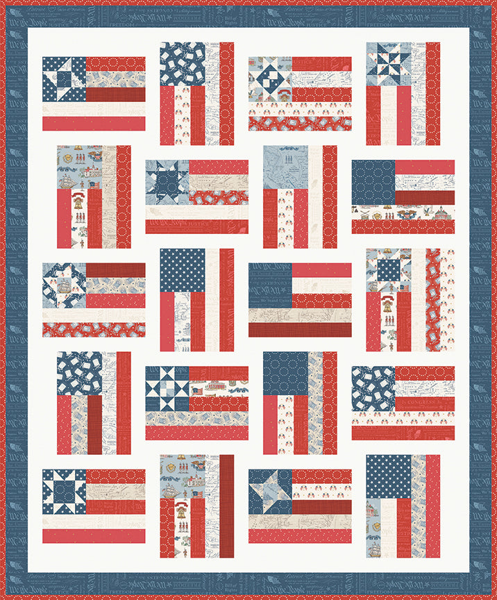 Preorder – Fly the Flag Quilt Kit – Featuring Independence Collection by Riley Blake Designs