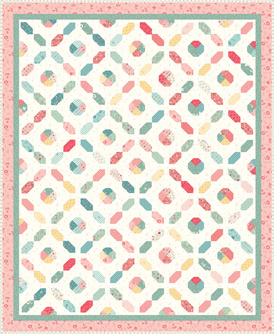 Eyelet Blooms Quilt Kit 73" x 89" Featuring Briarhill by Beverley McCullough for Riley Blake Designs– 50% Deposit March 2027 Preorder
