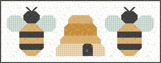 Bee Humble Table Runner Kit β Bees and Blossoms by Lindsey Weight β Primrose Cottage Quilts β Includes Fabric for Top, Binding & Backing β November 2026 Preorder β 50% Deposit