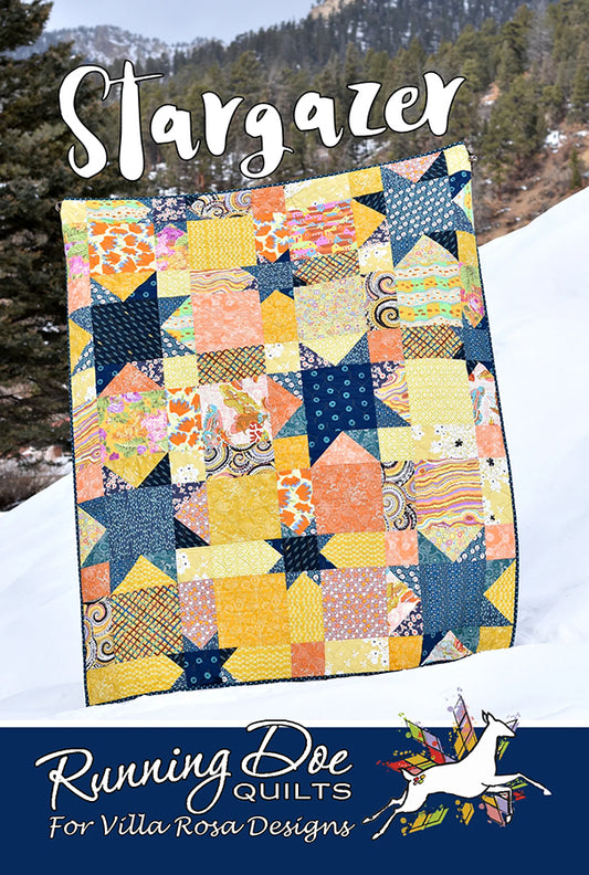 Stargazer Quilt Pattern | Running Doe Quilts for Villa Rosa Designs