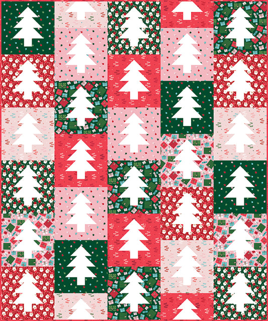 Polar Pines Quilt Kit – Tinsel & Twinkle Flannel | 50" x 60" | A Bright Corner | 50% Deposit Preorder | June 2027