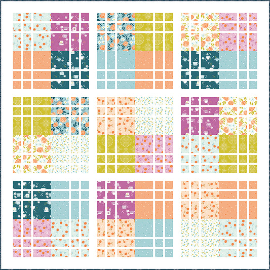 Preorder – Double Dash Quilt Kit – 67" x 67" Throw Size – Featuring Homage by Fran Gulick for Riley Blake Designs