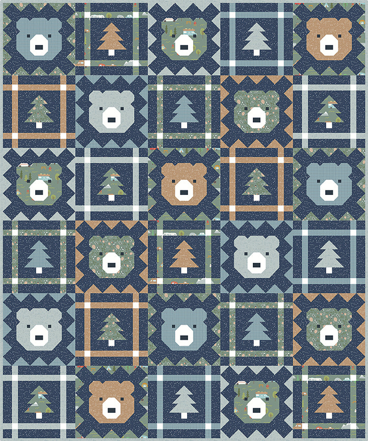 Grizzly Grove Throw Quilt Kit - February 2027 Preorder – Upper Pines by Deena Rutter for Riley Blake Designs