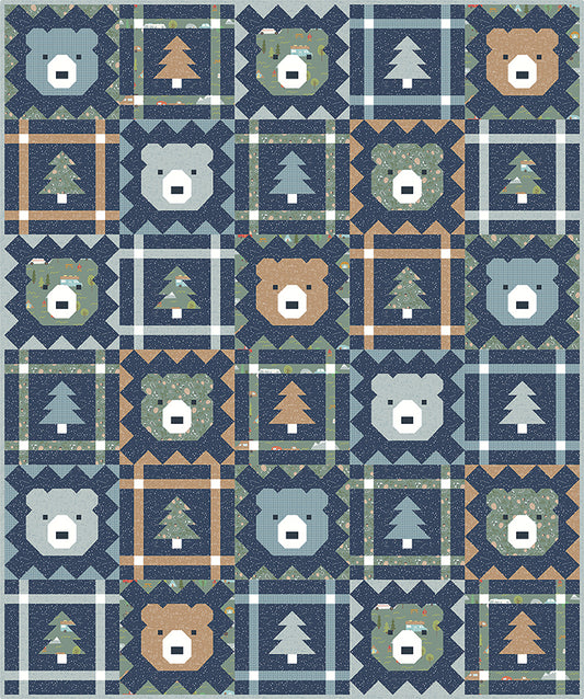 Grizzly Grove Throw Quilt Kit - February 2027 Preorder – Upper Pines by Deena Rutter for Riley Blake Designs