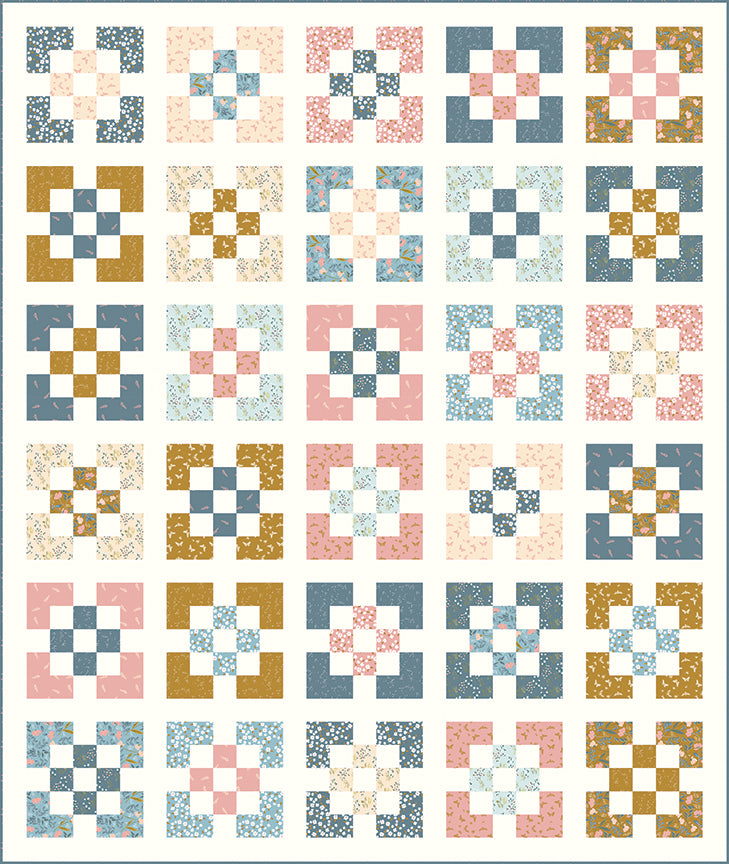 Front Street Quilt Kit Petals & Hazel 62 x 74 Long Throw | September 2026 Preorder