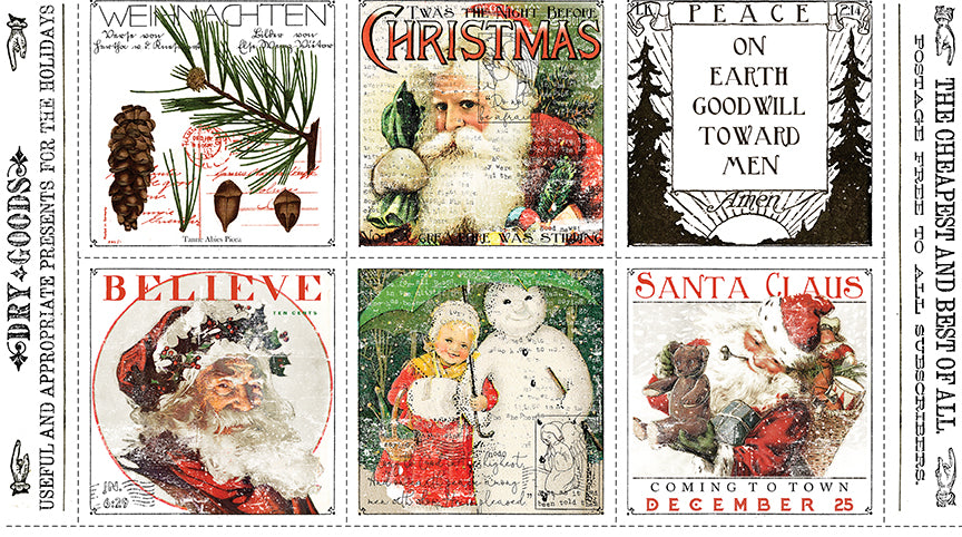 Classic Christmas Patchwork Panel | J. Wecker Frisch for Riley Blake Designs – 24" x 43" | 100% Cotton