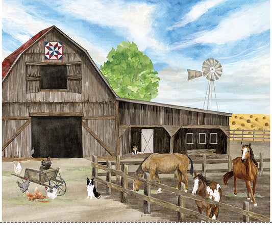 Homestead Barn Panel Fabric | Tara Reed | Riley Blake Preorder