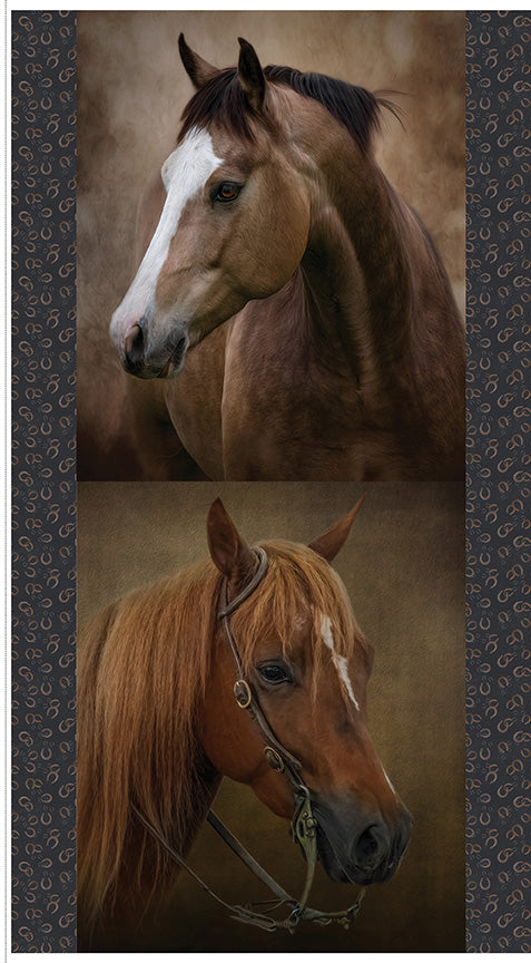 Horseshoe Creek Double Horse Panel #1 23 1/2" x 43 1/2" | Riley Blake | 50% Deposit Preorder (Dec 2026)