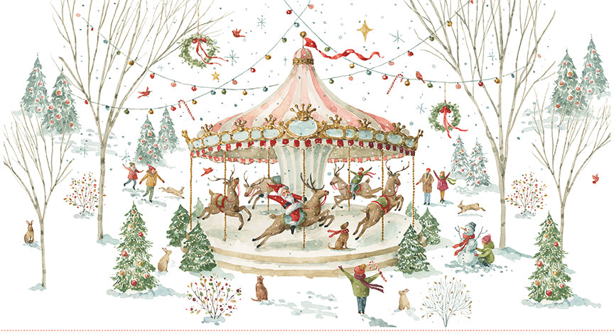 Santa’s Fair Winter Carousel Panel – Lisa Audit | 23½" x 43½" | 50% Deposit Preorder | May 2027