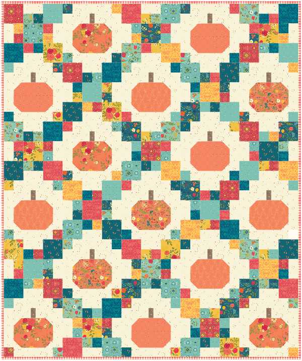 Pumpkin Patch Quilt Kit – Featuring First Blooms by Heather Peterson and Pumpkin Patches by Cluck Cluck Sew