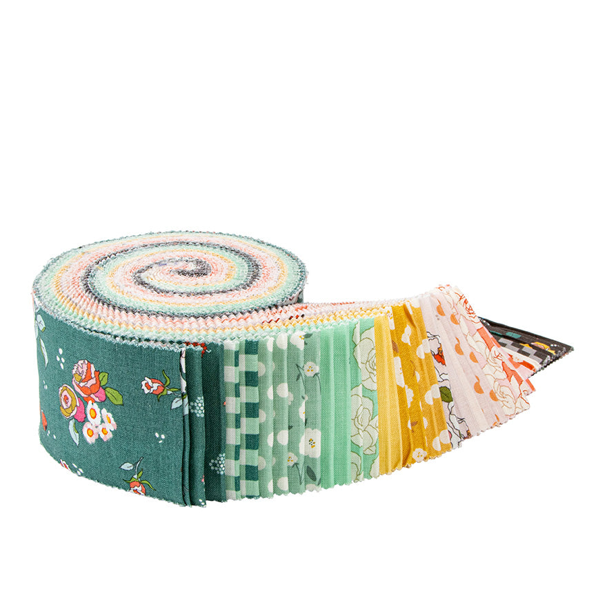 Sunset Ridge Rolie Polie – 40 Precut 2½" Strips by Minki Kim for Riley Blake Designs