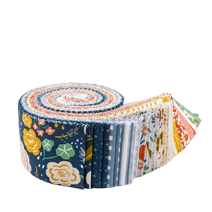 Ivy Reese Rolie Polie – 2.5" Precut Strips – Deena Rutter – Riley Blake Designs – 100% Cotton – 40 Strip Roll