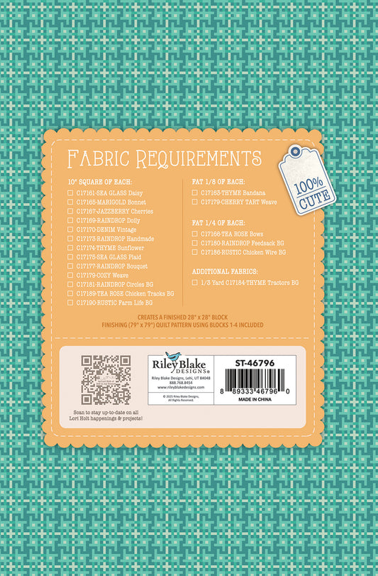 Lori Holt Farmer’s Daughter Quilt Seeds™ Pattern – Winter Barn (28" Block)