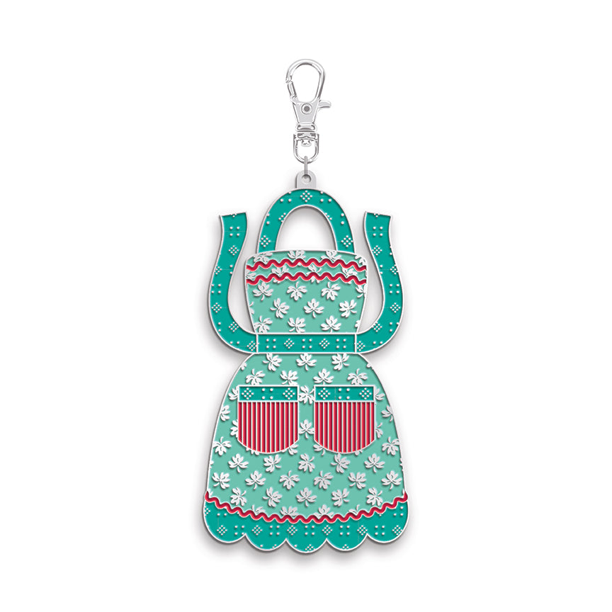 Lori Holt Apron Happy Charm – Enamel Zipper Pull for Sewing and Crafts