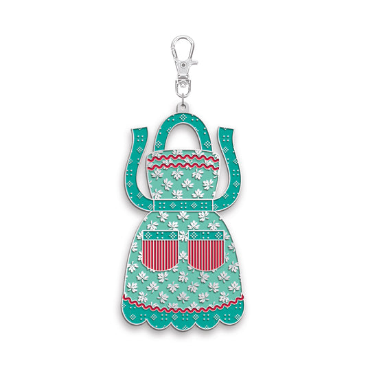 Lori Holt Apron Happy Charm β Enamel Zipper Pull for Sewing and Crafts