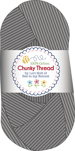 Lori Holt Chunky Thread Riley Gray – 50g Cotton Yarn Skein – STCT-11549
