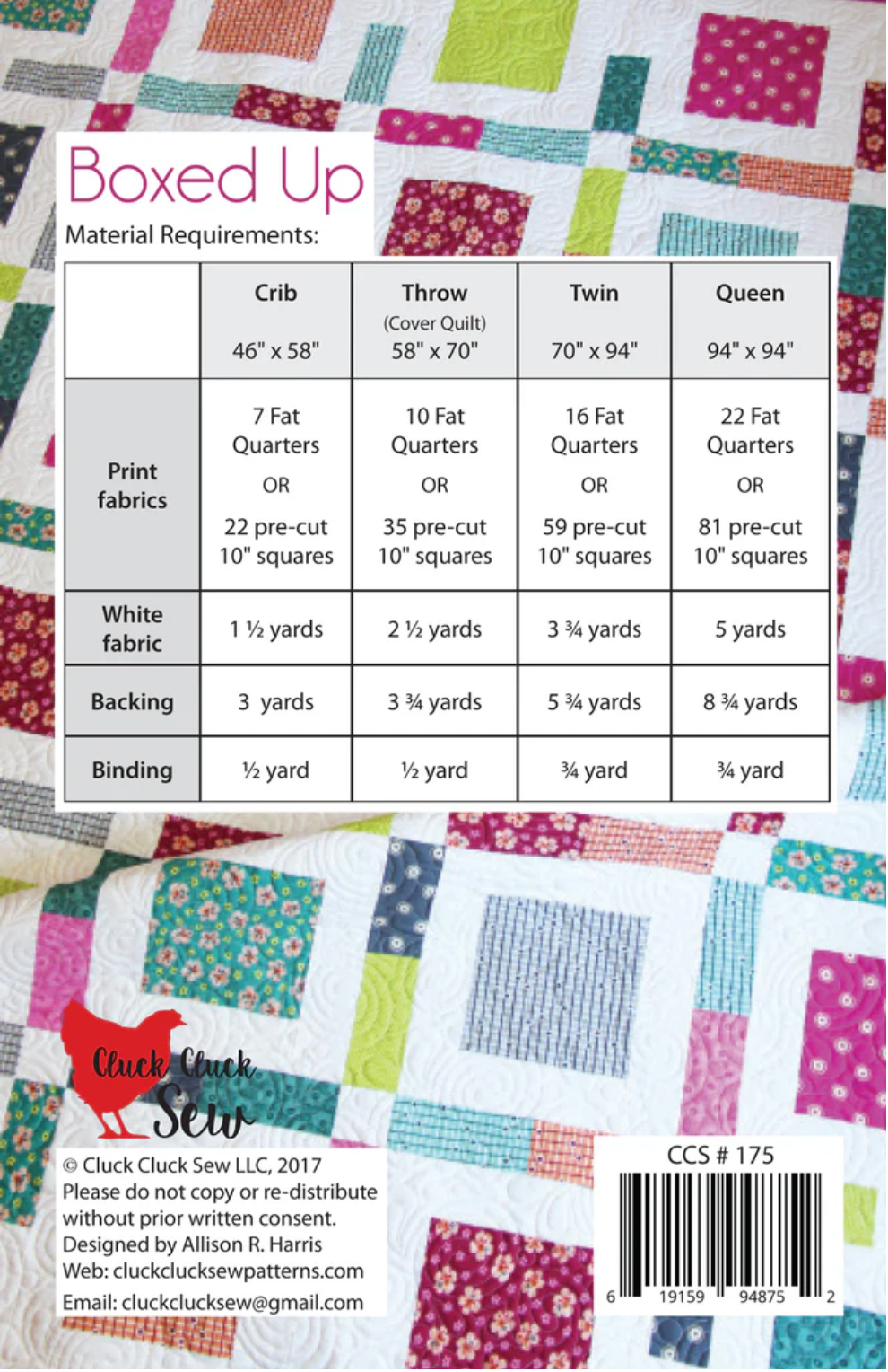 Boxed Up Quilt Pattern – Cluck Cluck Sew