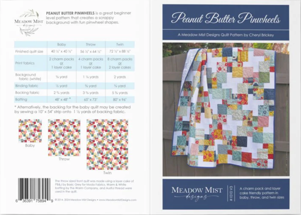 Peanut Butter Pinwheels Quilt Pattern – Charm Pack and Layer Cake Friendly
