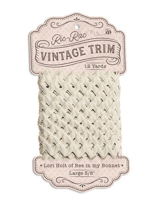 Large Vintage Trim – Linen 5/8" | 50% Deposit Preorder | March 2027 | Lori Holt | Midnight Snack Recommended