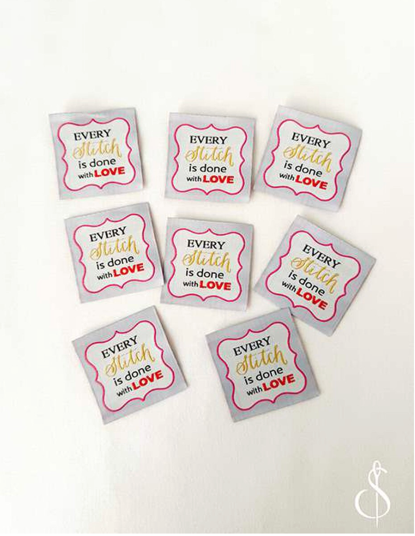 Every Stitch 2 Woven Labels | Set of 8 by Minki Kim for Riley Blake Designs