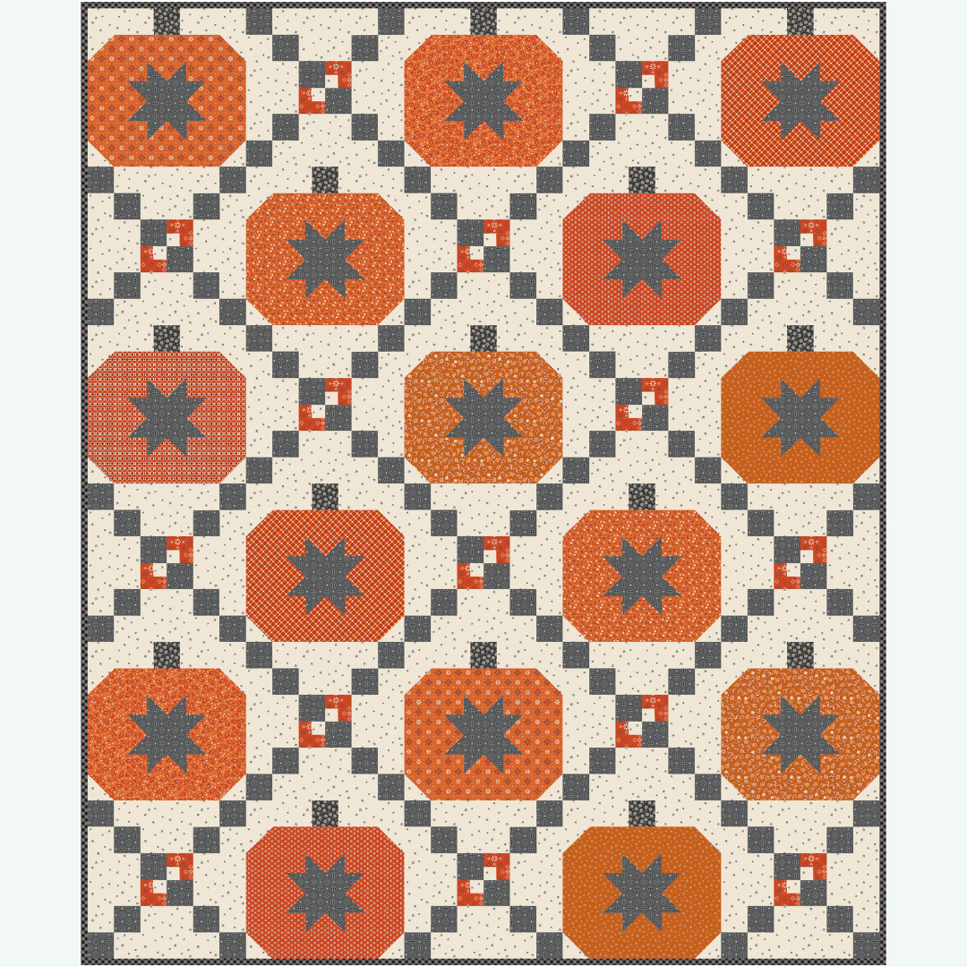 Pumpkin Shine Quilt Kit – Pumpkin & Licorice by Lori Holt | 60" x 72" Throw | 50% Deposit Preorder | March 2027