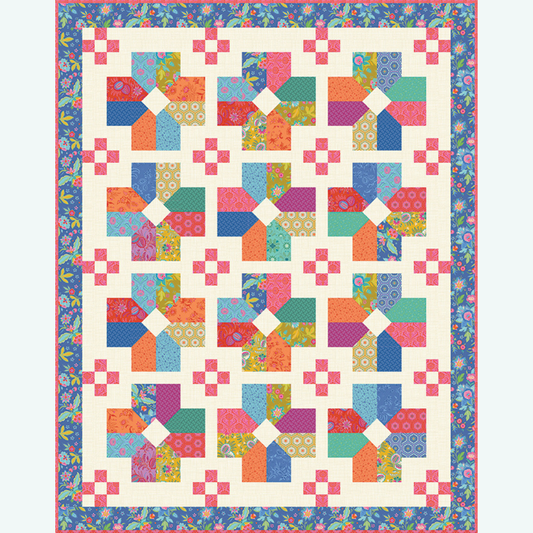 Extrovert Quilt Kit – Straight Setting (42" x 53") – Kipling Gardens
