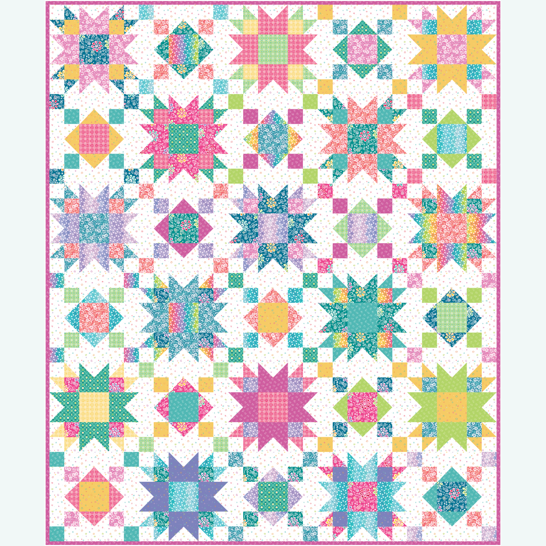 Summer on the Porch Quilt Kit | Chasing Rainbows by Leslie Ryan | Twin 72" x 84" | 50% Deposit Preorder | July 2026