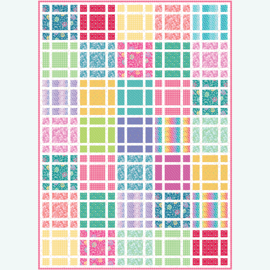 Snappy Squares Throw Quilt Kit | Chasing Rainbows | 55" x 76" | 50% Deposit Preorder | July 2026