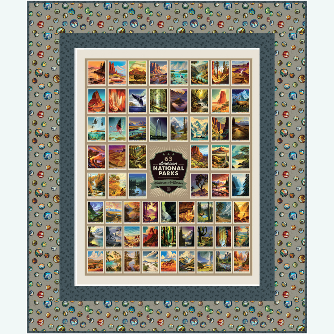 All the Parks Panel Quilt Kit | National Parks Wilderness & Wonder | 71½" x 88½" | 50% Deposit Preorder | April 2027