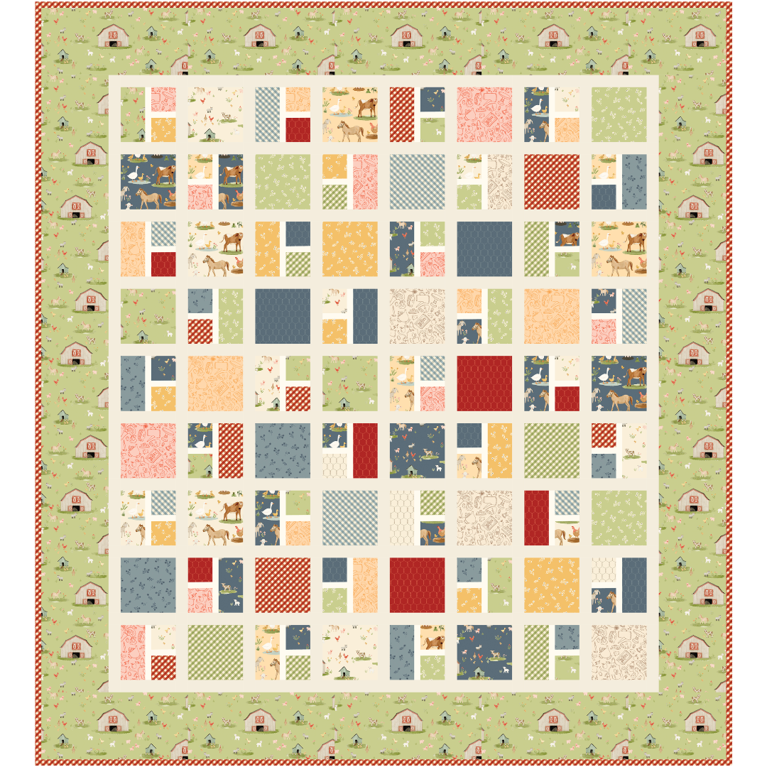 Charming Charlie Quilt Kit Throw – Little Farm Friends – 50% Deposit August 2026 Preorder