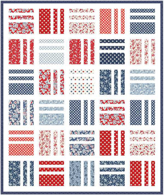 Squared Up Quilt Kit – 63" x 81" – Freedom Garden Patriotic Quilt
