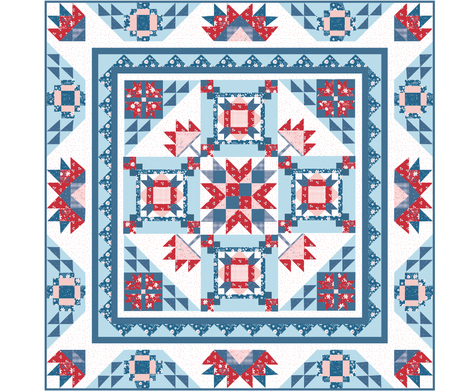 Sunburst Garden Quilt Kit – Firework Fields | March 2026 Preorder | 96½" x 96½"